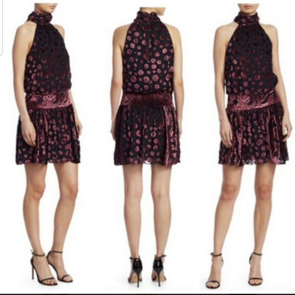 Ramy Brook Naima Velvet Burnout Short Dress